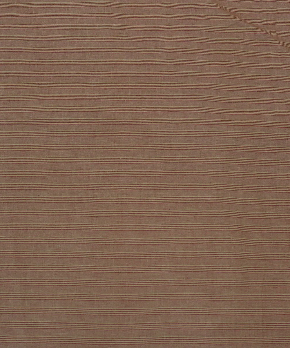 0.7m Beige and red stripes handwoven cotton fabric