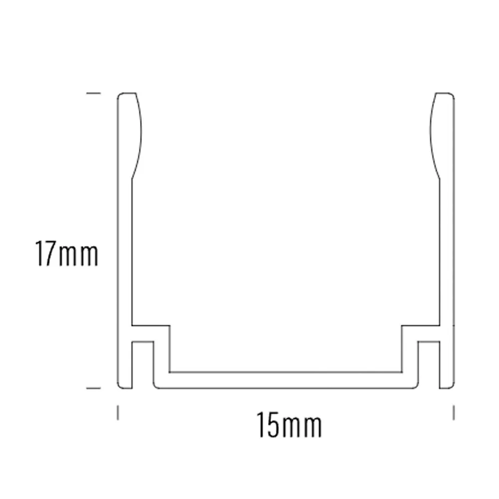 15mm X 17mm Aqs-505 Aluminium Profile 1000mm Or 2000mm In Silver