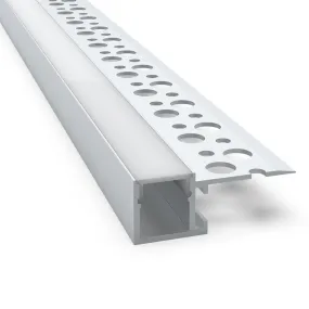 16mm X 14mm Aluminium In-Wall Led Profile Style 016 2000mm In White