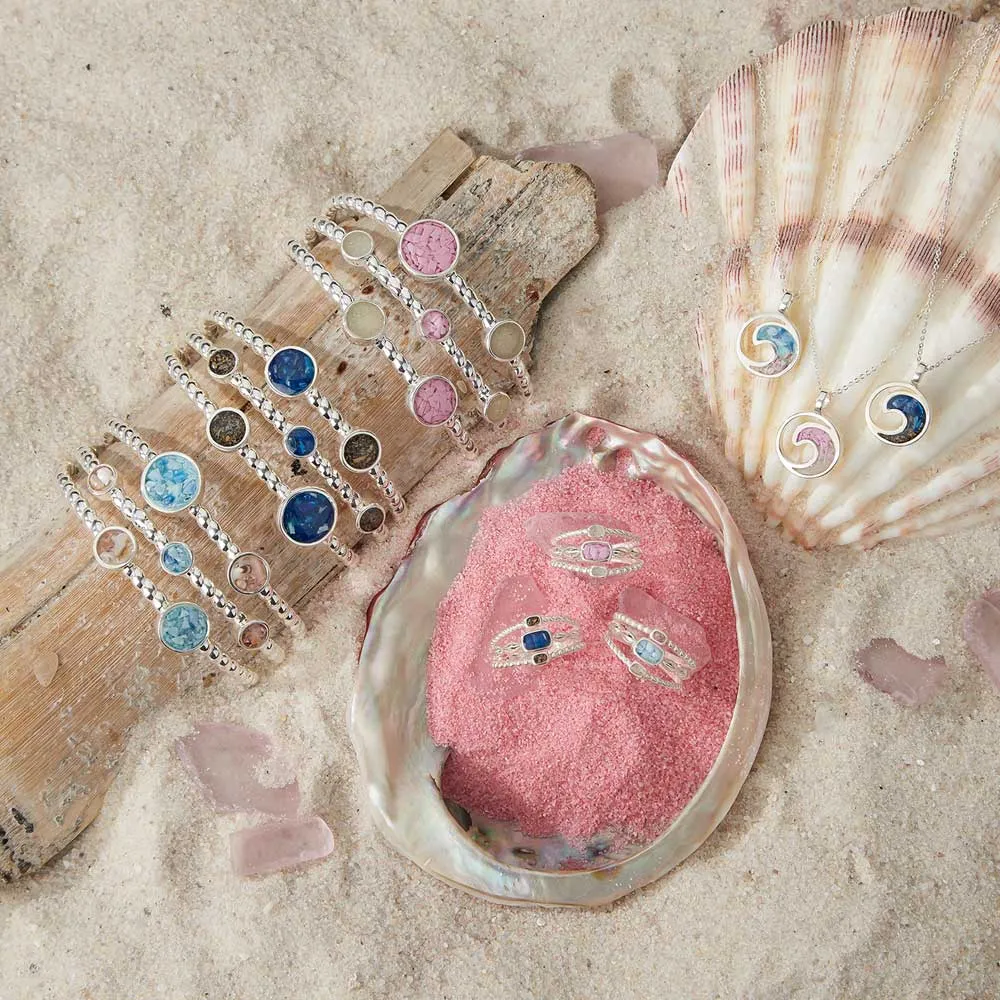 4ocean x Dune Boho Stack Ring in Florida Pink