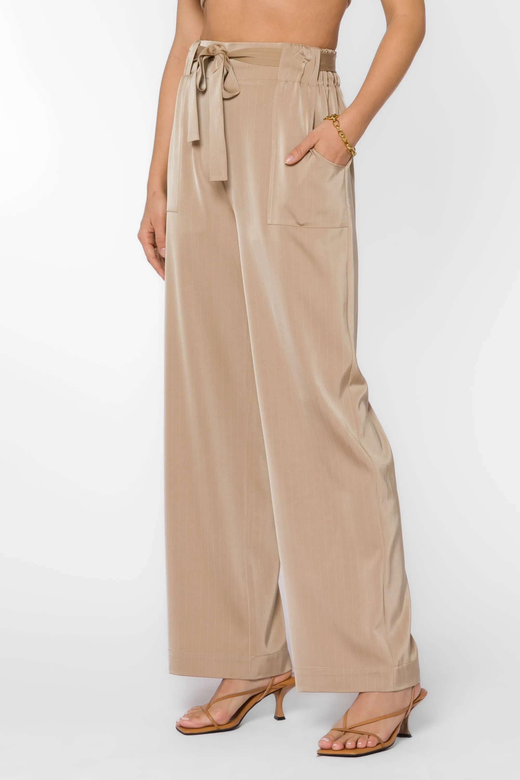 Angeline Taupe Stripe Pant