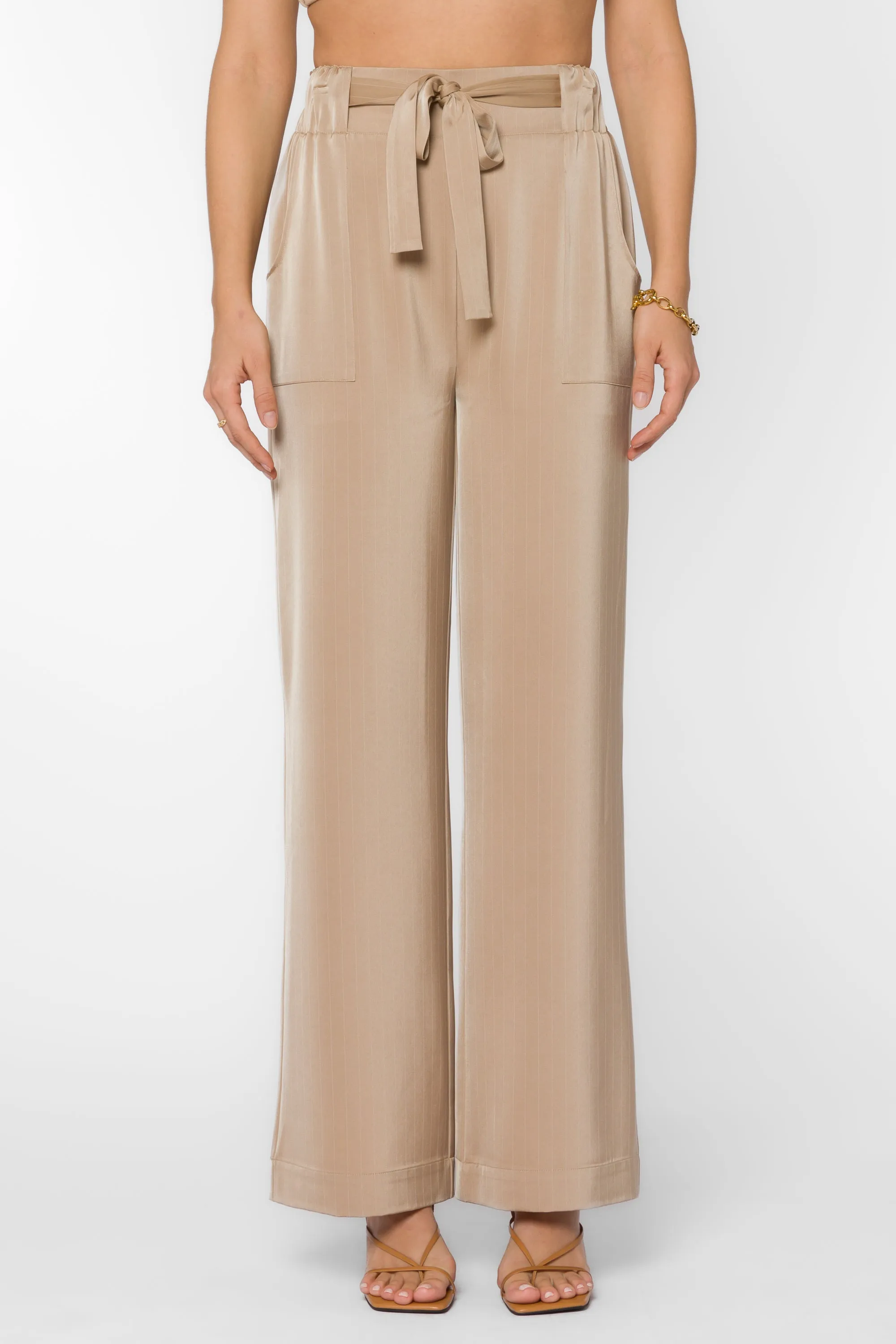 Angeline Taupe Stripe Pant