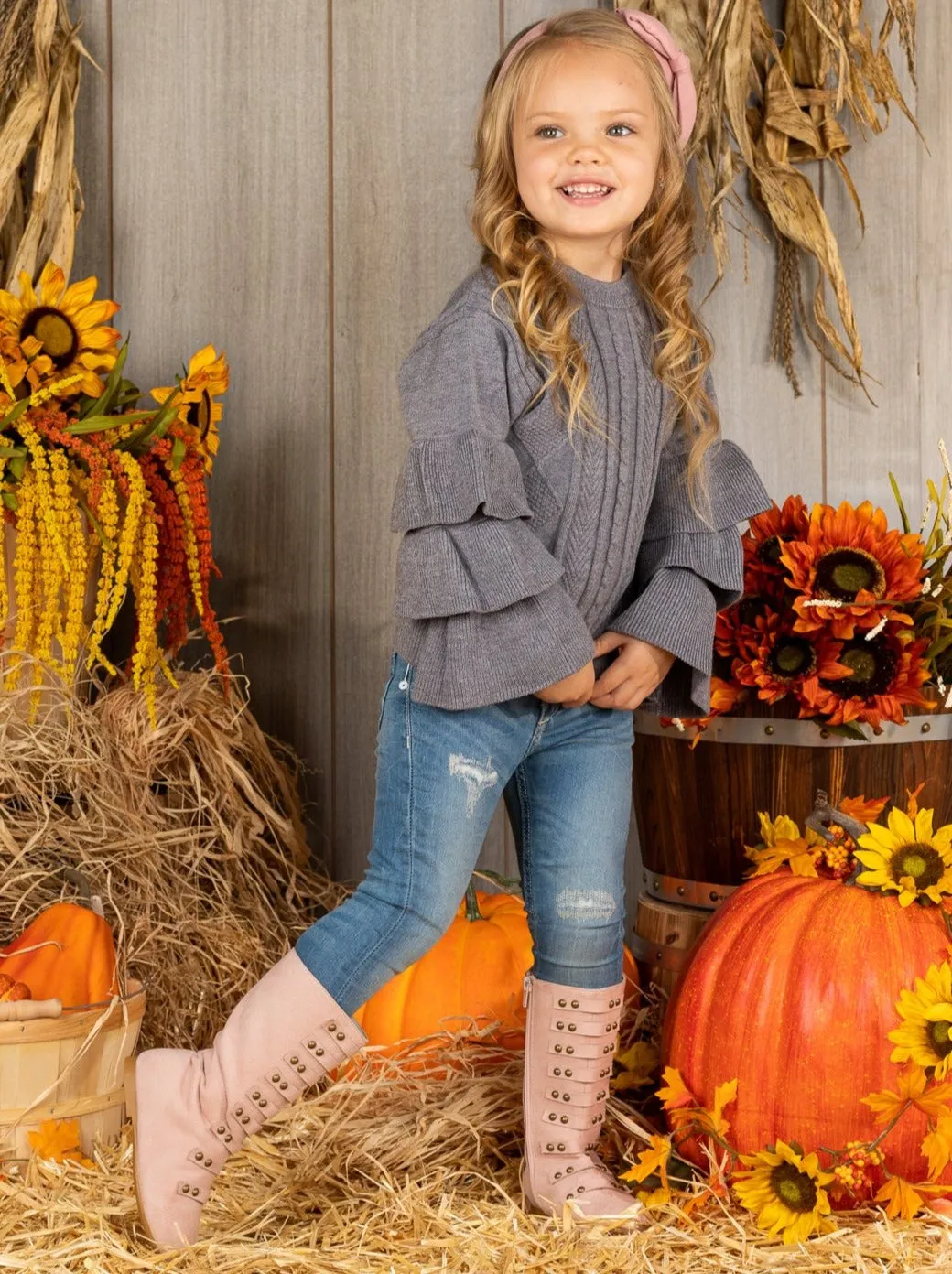 Autumn Is Calling Tiered Sleeve Sweater