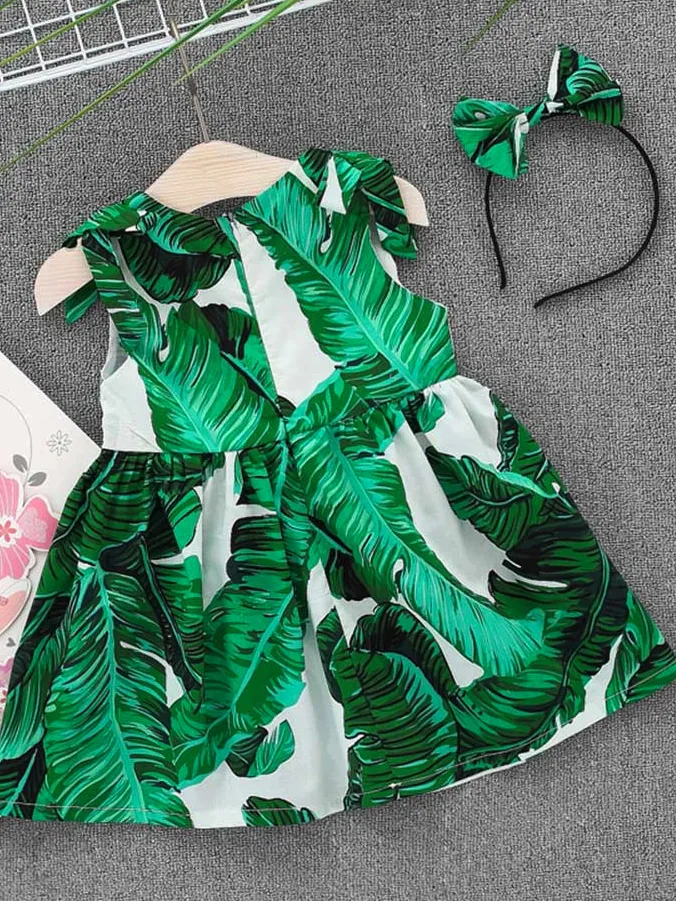 Baby Tropical Vibes Dress with Matching Headband Set