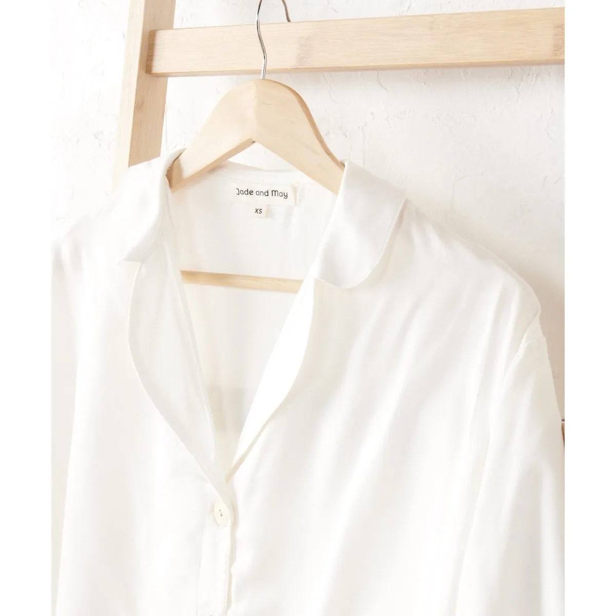 Bamboo Pyjamas - Crop Button Up   Short Set in White