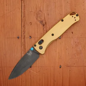 Benchmade 535BK-07 Bugout Drop Point M390 AXIS Lock Burnt Brass Aluminum Handle