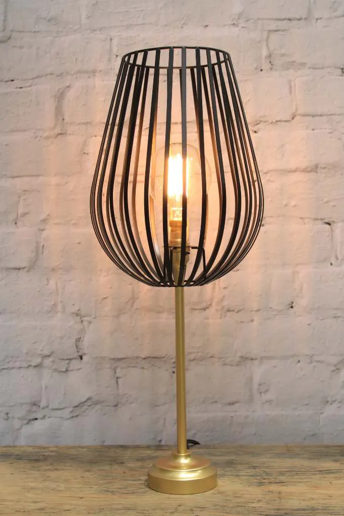 Black Cage Table Lamp