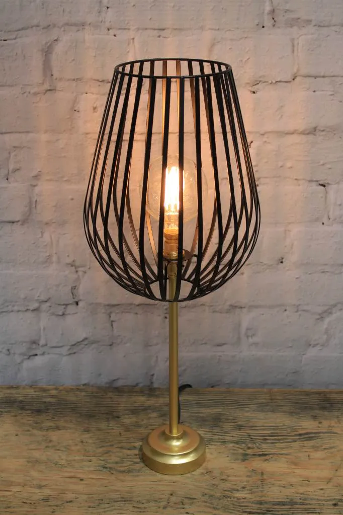 Black Cage Table Lamp