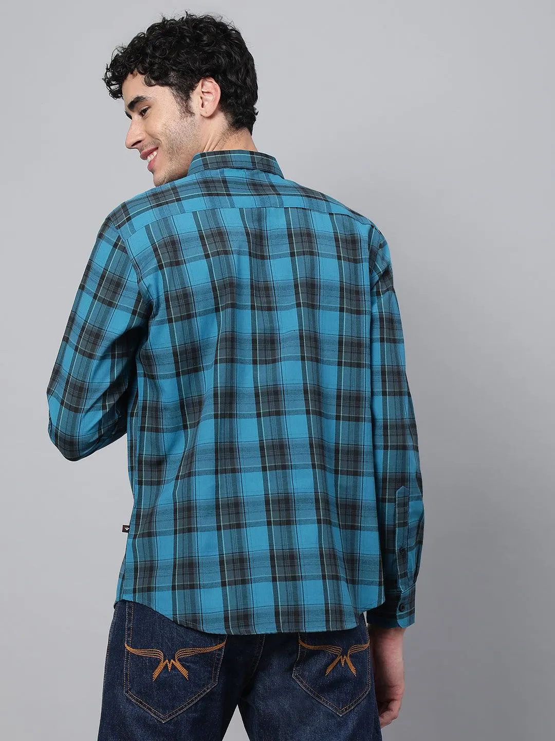 Blue Checks Printed Shirt