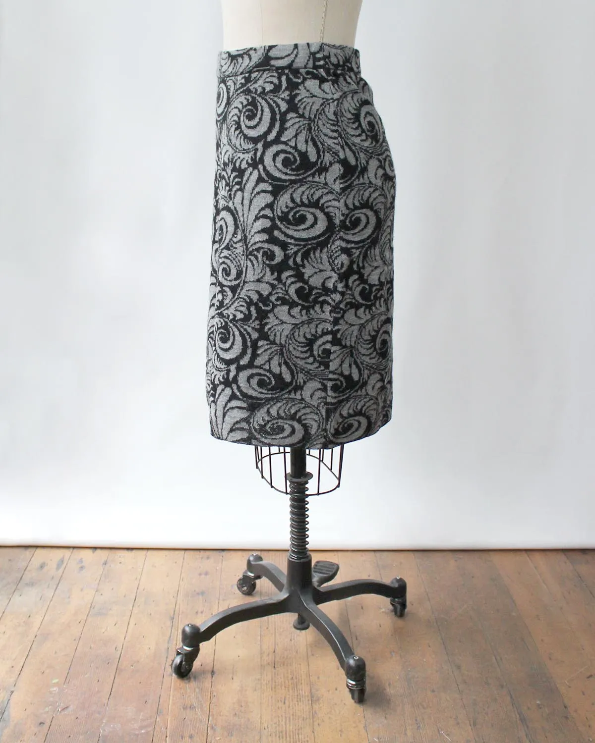 Botanical Jacquard Baby Alpaca Midi Skirt