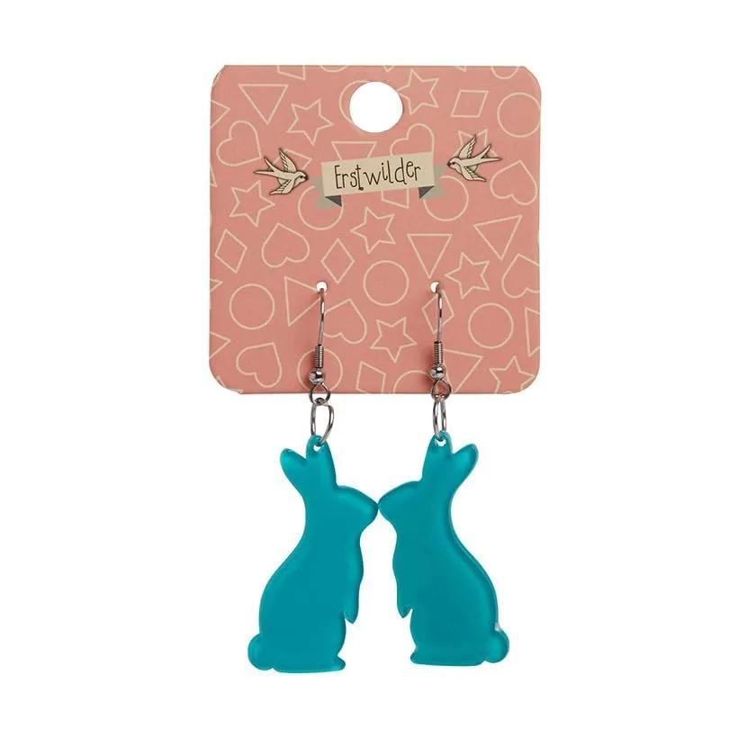 Bunny Bubble Resin Drop Earrings - Teal