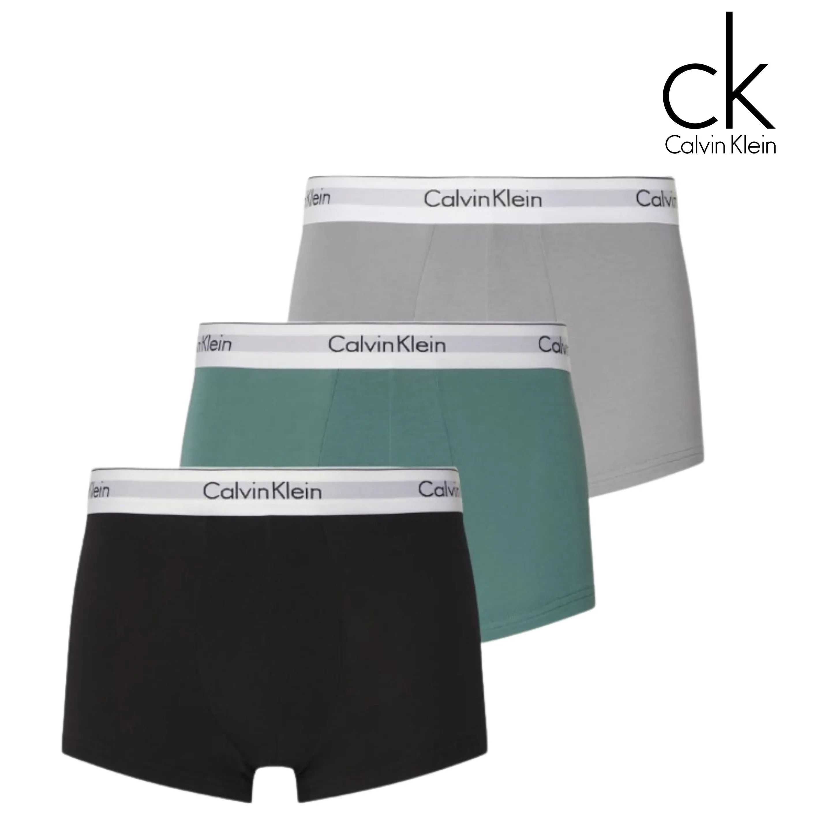 Calvin Klein 3-Pack Trunk Mix Colour Green