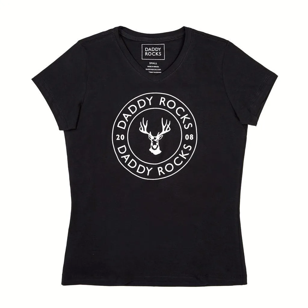 Camiseta Feminina Daddy Rocks - Gola V