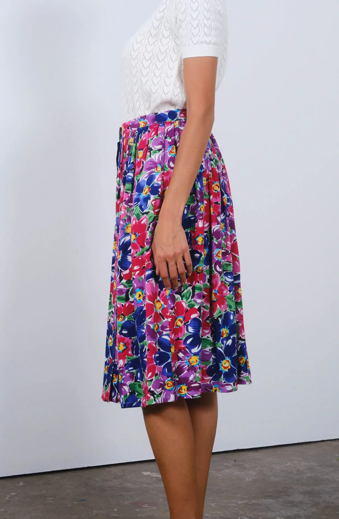 Clara Skirt in Floral Garden Print