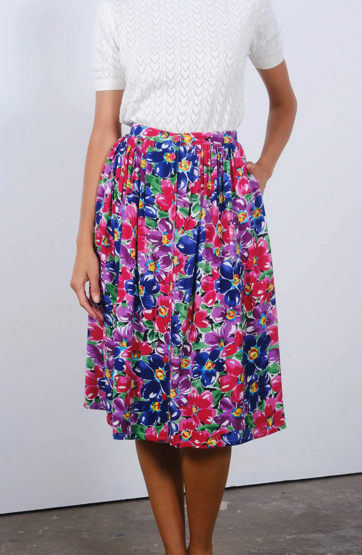 Clara Skirt in Floral Garden Print