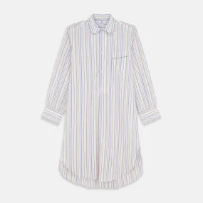 Colourful Garden Multi Stripe Cotton Sussex Nightshirt