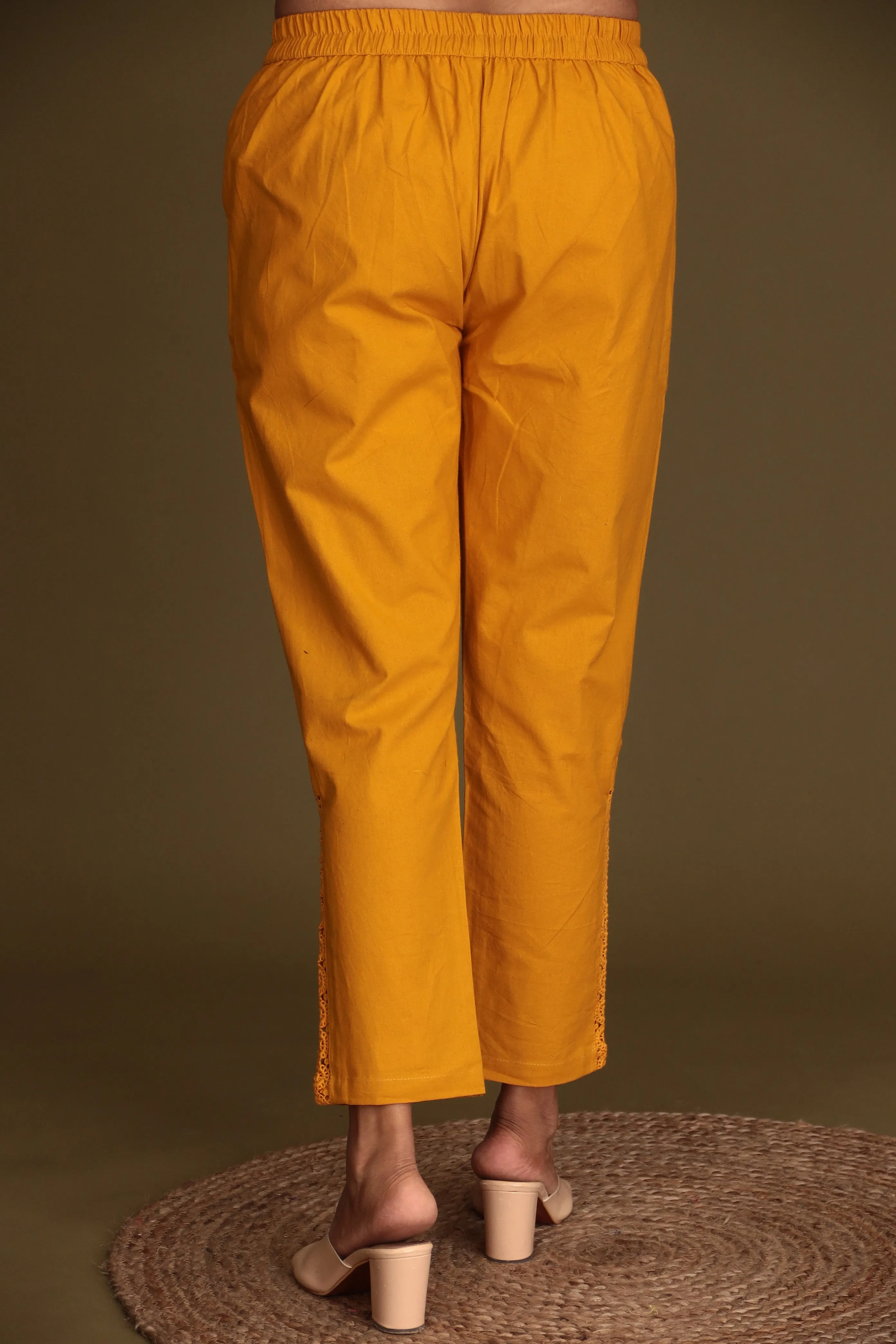 Cotton Woven Pant with Embroidered Work