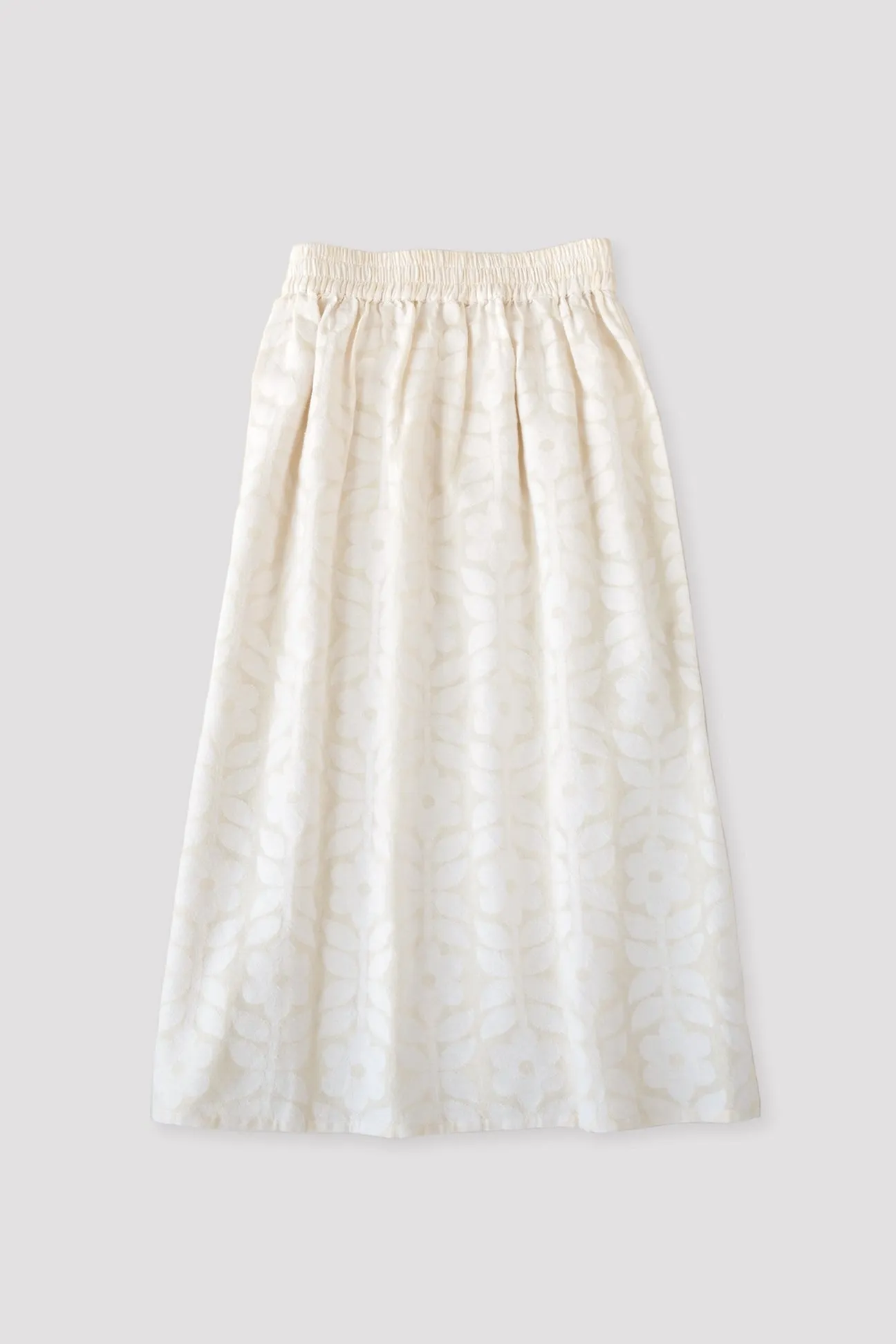 Cream Floral Jacquard Skirt