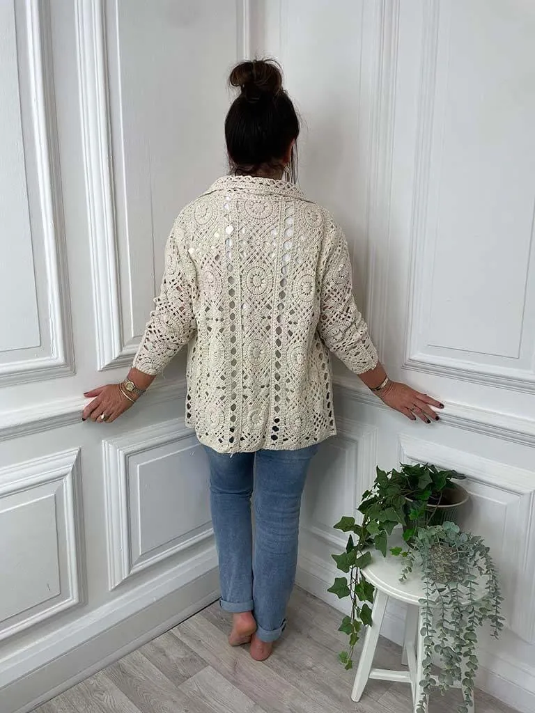 Crochet Cardigan - Stone