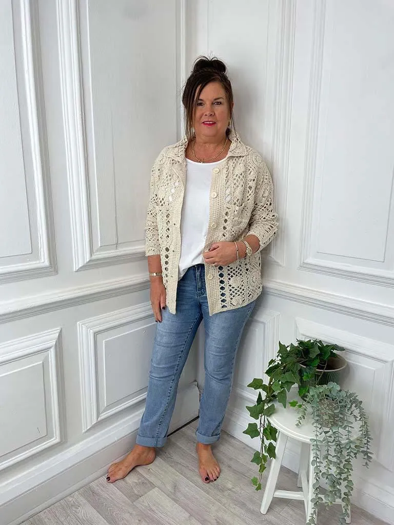 Crochet Cardigan - Stone