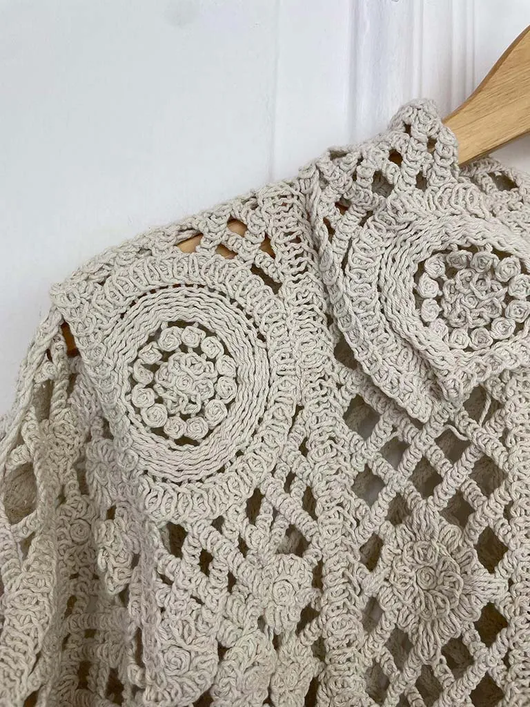 Crochet Cardigan - Stone