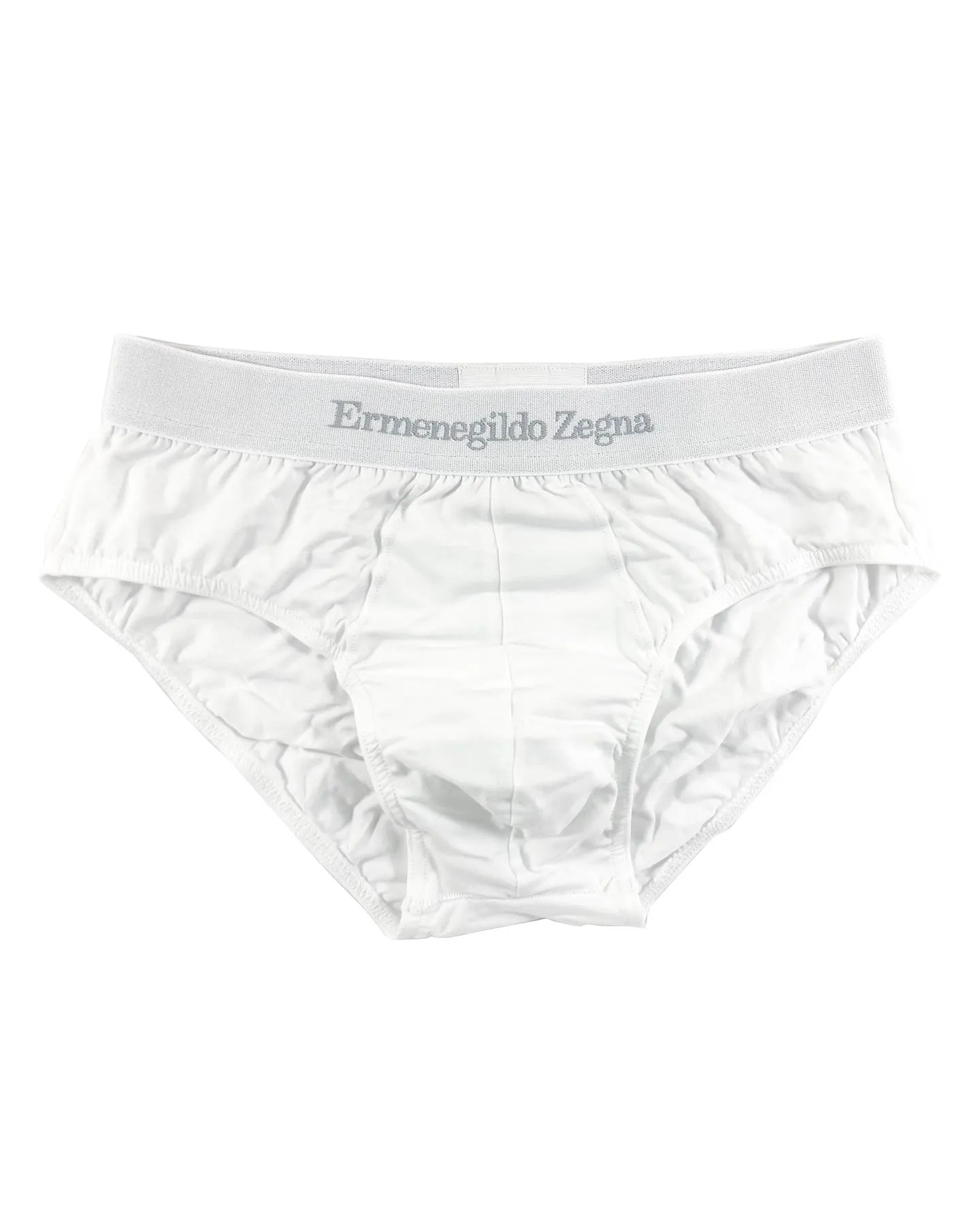 Ermenegildo Zegna Underwear White Stretch Cotton Midi Brief XXXL