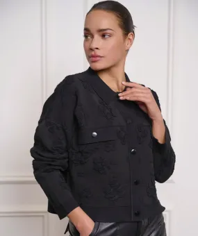 Esqualo Black 3D Florwer Cardigan