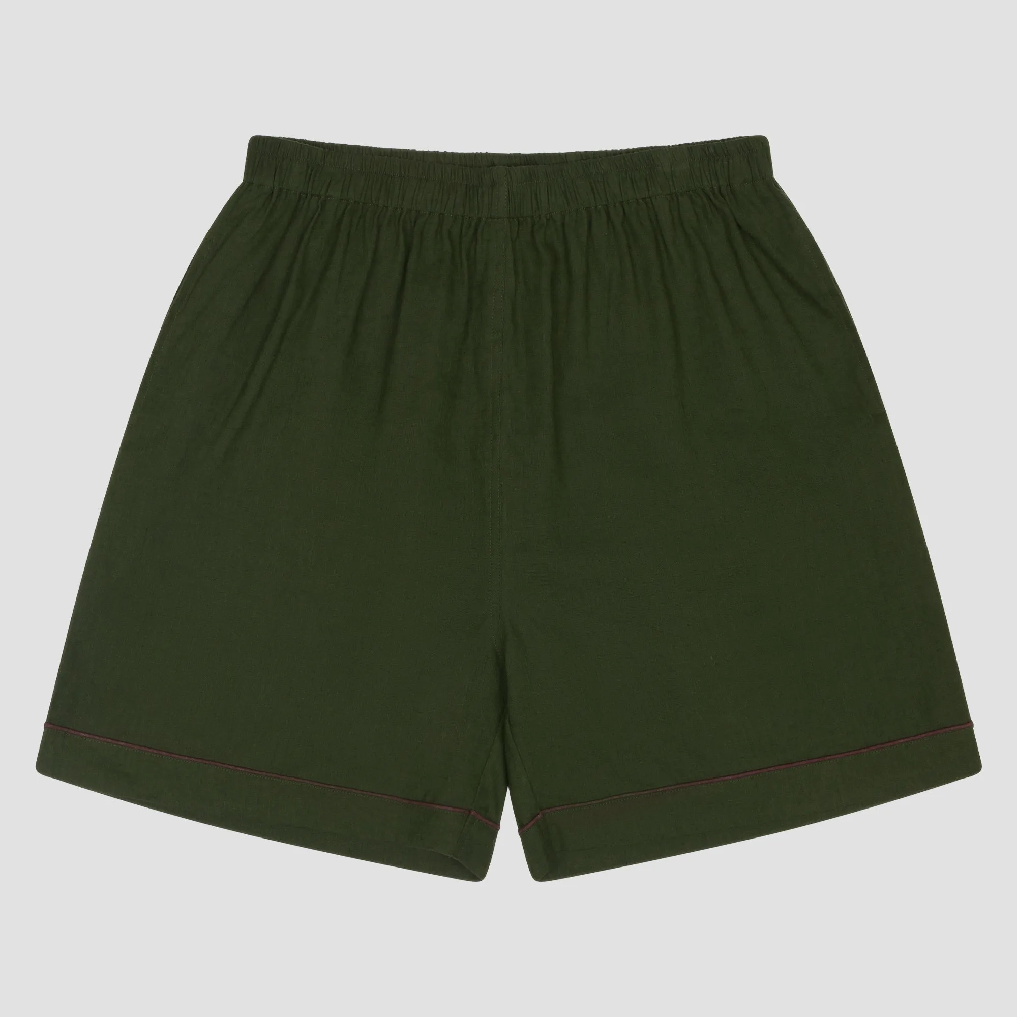 Fern Green Linen Men's Pyjama Shorts