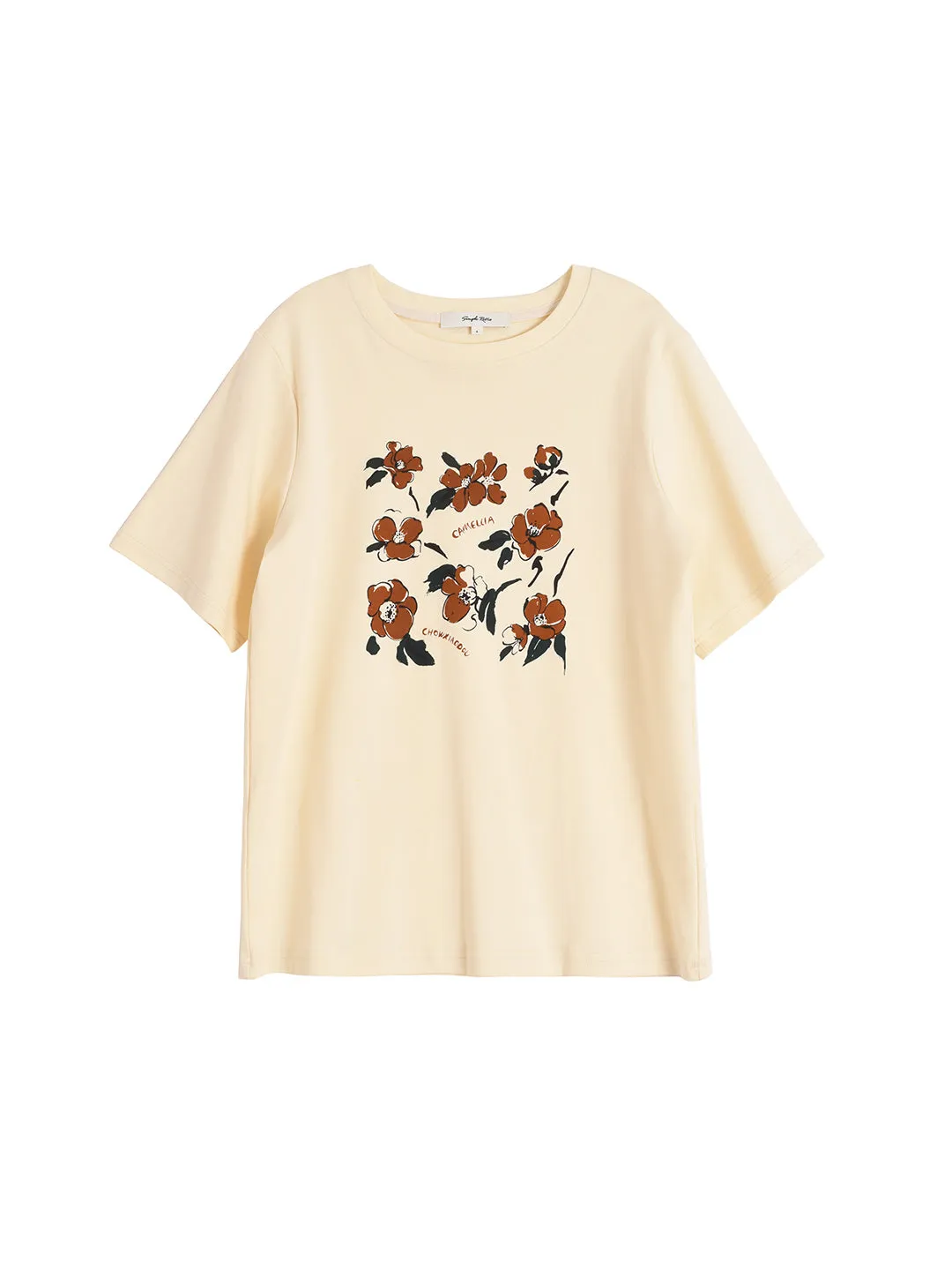 【Final Sale】Chowxiaodou Camellia Graphic T-Shirt