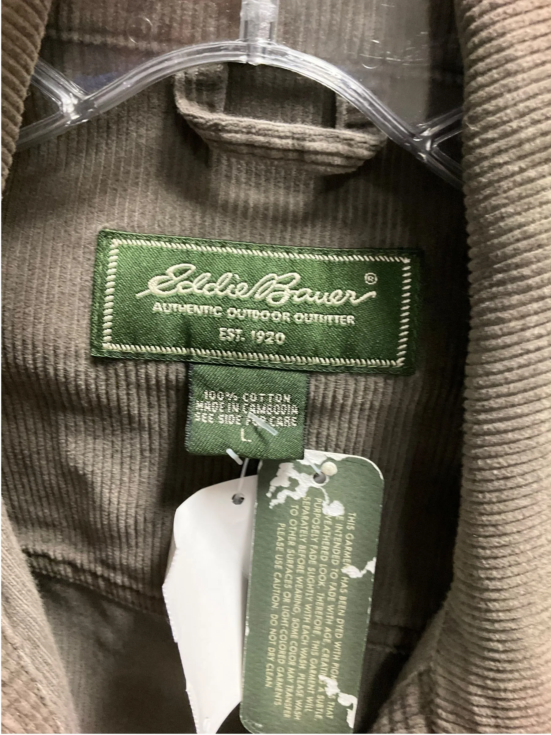 Jacket Utility By Eddie Bauer In Green, Size: L