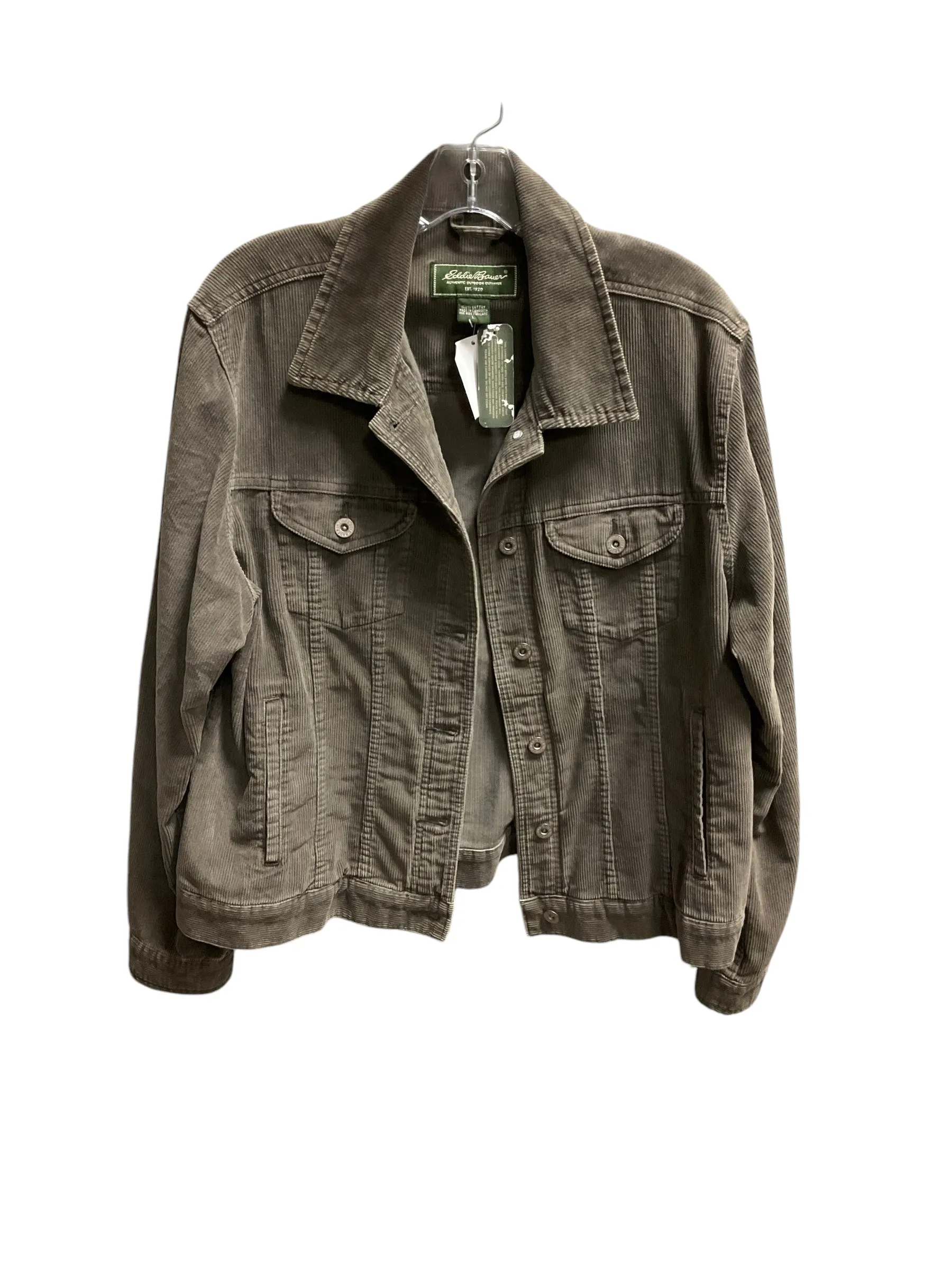 Jacket Utility By Eddie Bauer In Green, Size: L