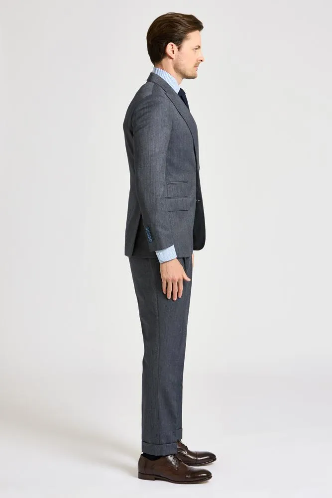 Jonah Suit - Steel Blue Herringbone