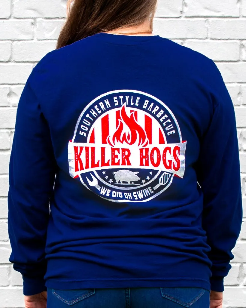 Killer Hogs Navy Long Sleeve T-Shirt