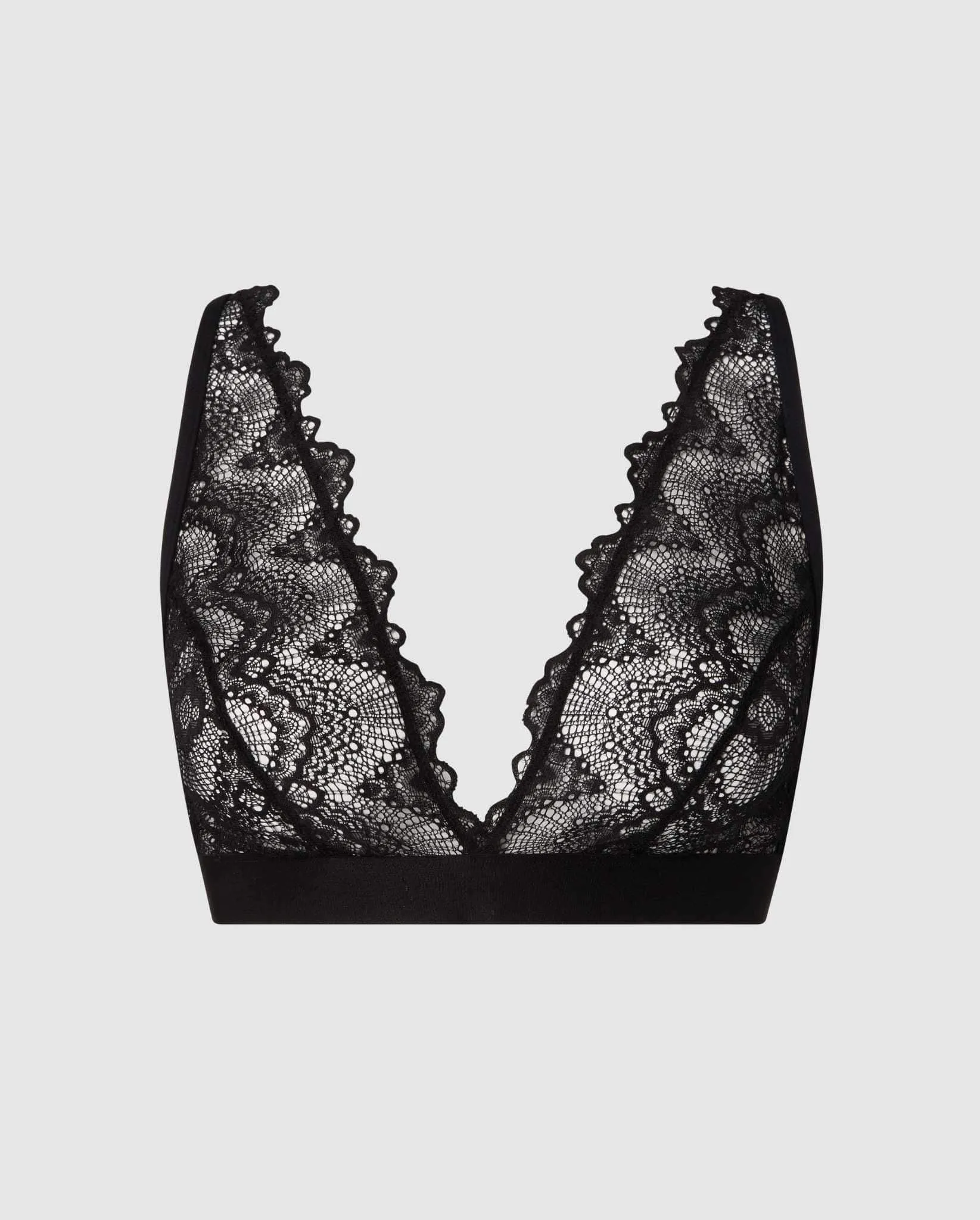 Lace Plunge Bralette Black