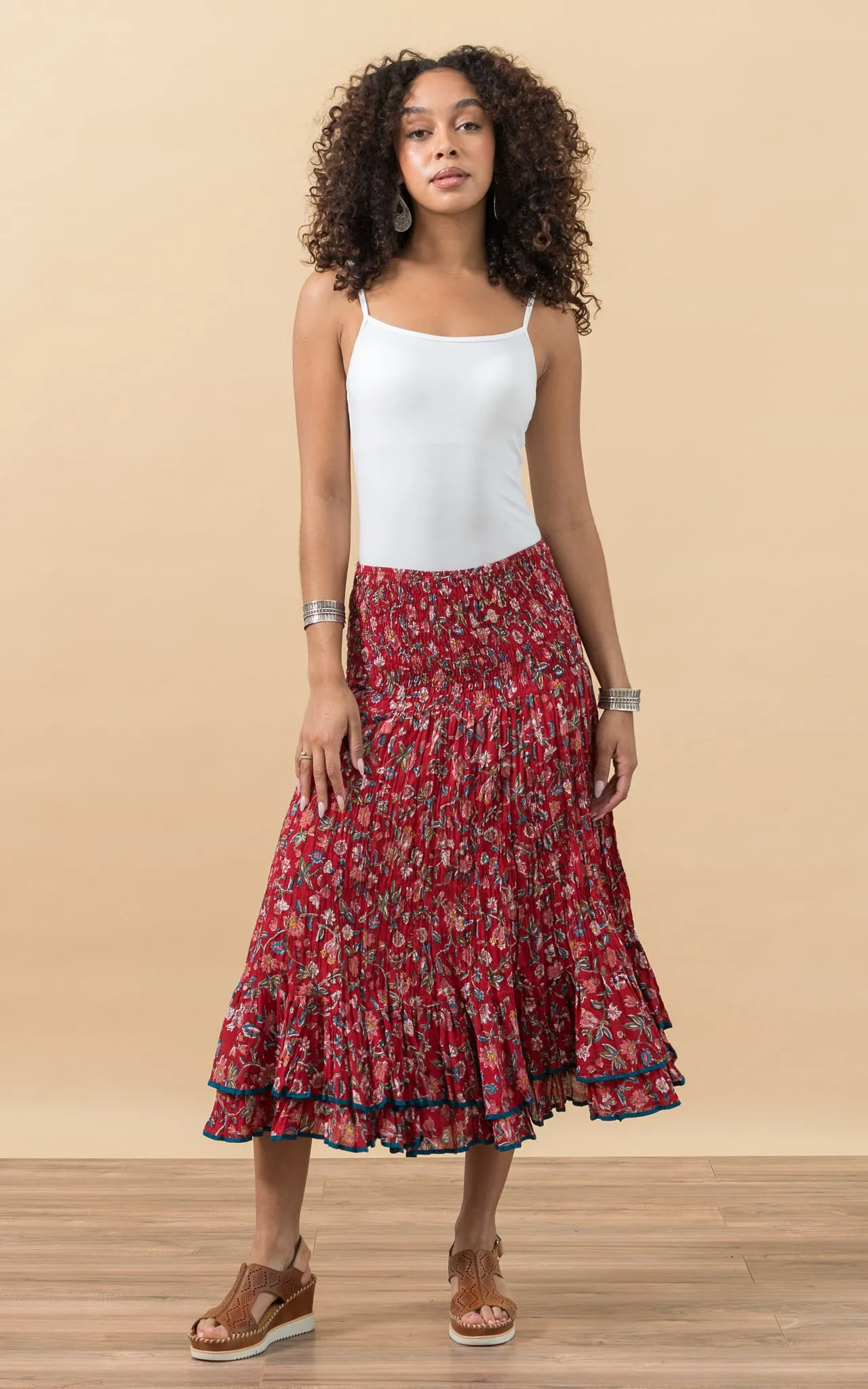 Macarena Skirt, Short, Wildflower Red