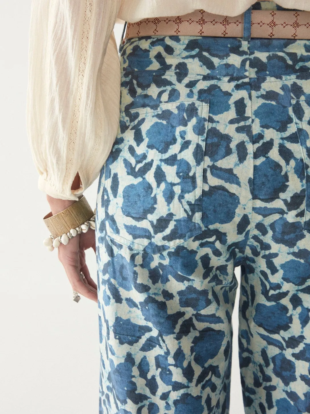 Maison Hotel Blue Poppy Cotton Indira Pant - ByAdushka