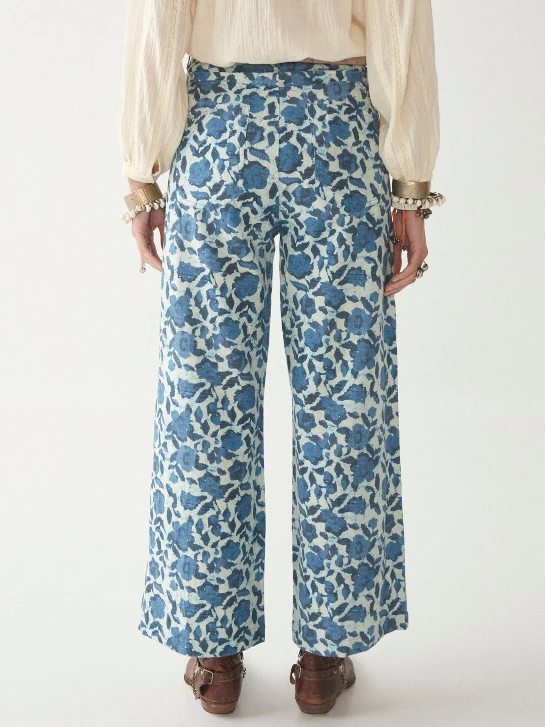 Maison Hotel Blue Poppy Cotton Indira Pant - ByAdushka