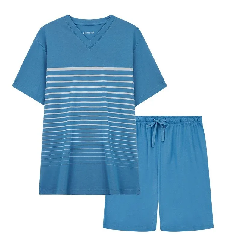 Men's Cotton Modal Short Sleeved Homewear Sleepwear Set