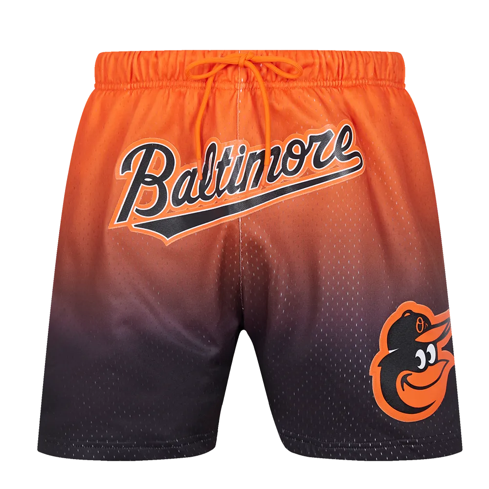 MLB BALTIMORE ORIOLES TEAM OMBRE MESH SHORT (BLACK/ORANGE)