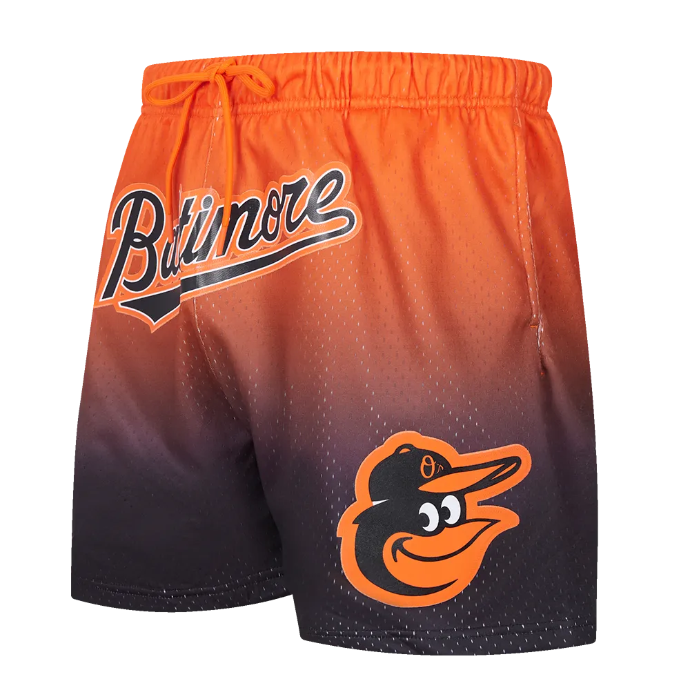 MLB BALTIMORE ORIOLES TEAM OMBRE MESH SHORT (BLACK/ORANGE)