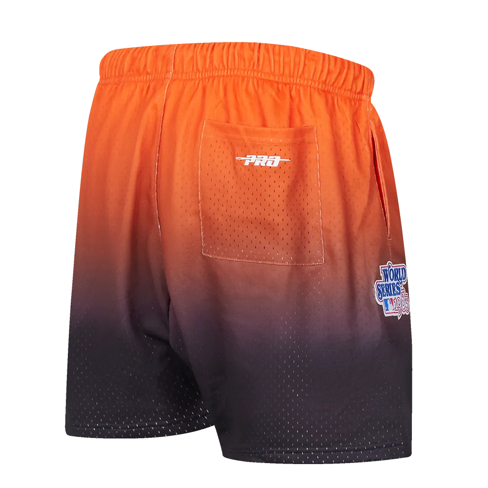 MLB BALTIMORE ORIOLES TEAM OMBRE MESH SHORT (BLACK/ORANGE)