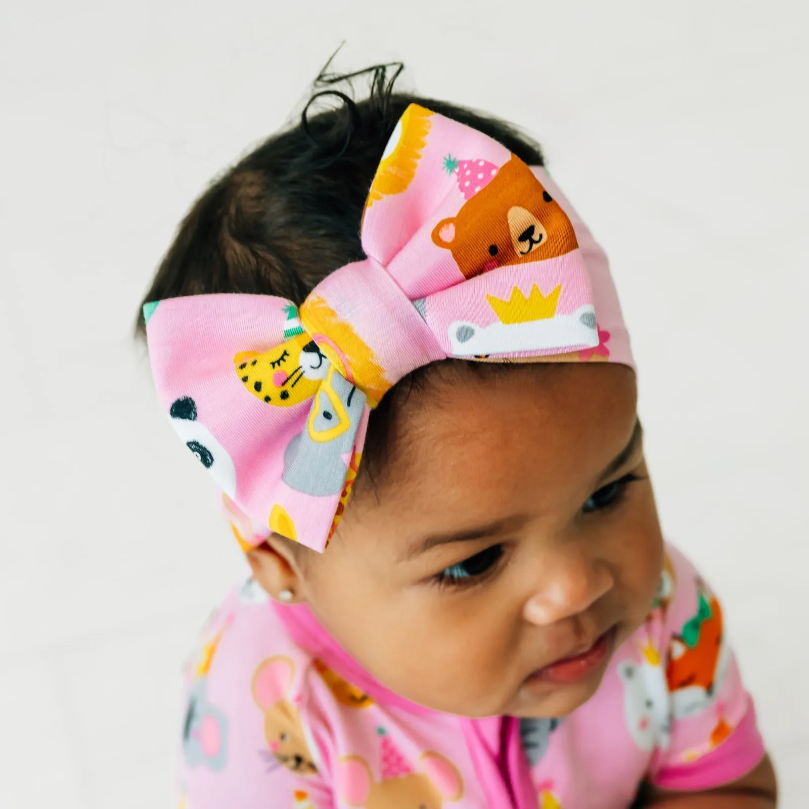 Pink Party Pals Luxe Bow Headband