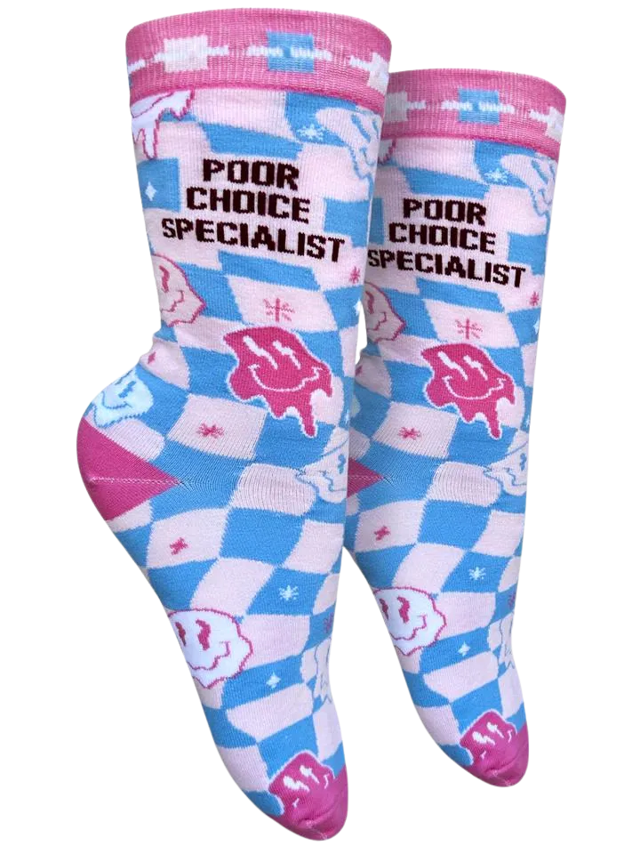 Poor Choice Specialist Womens Crew Socks