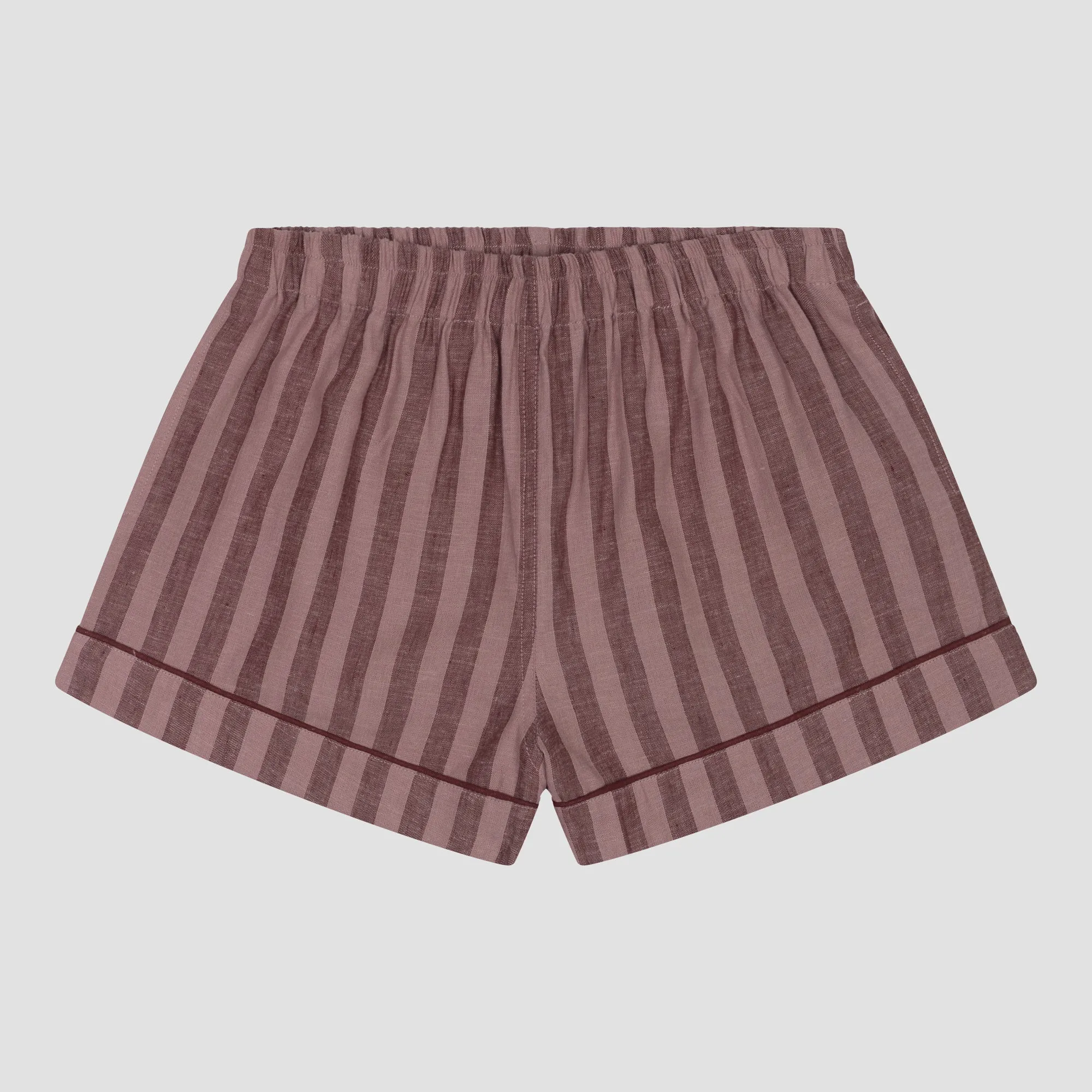 Port & Woodrose Striped Linen Women's PJ Shorts