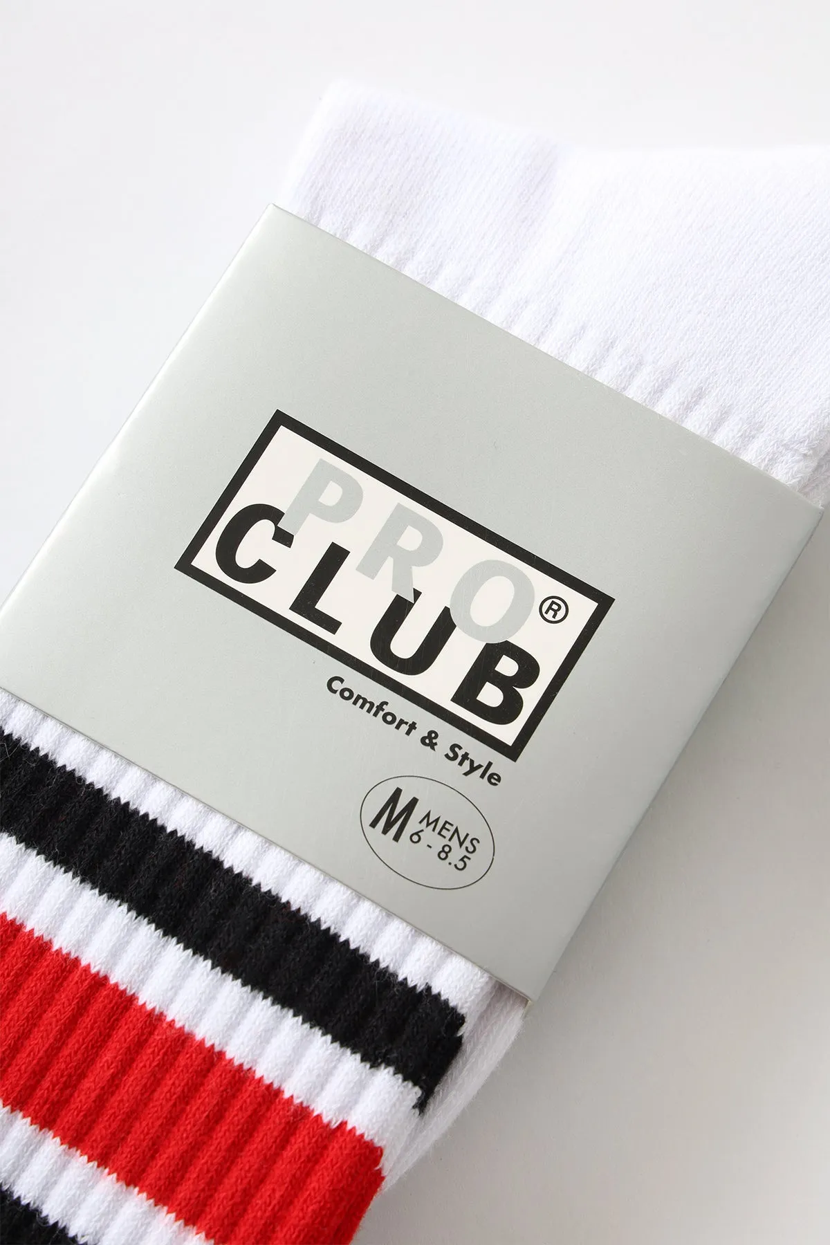 Pro Club - Striped Crew Socks - Red/Black