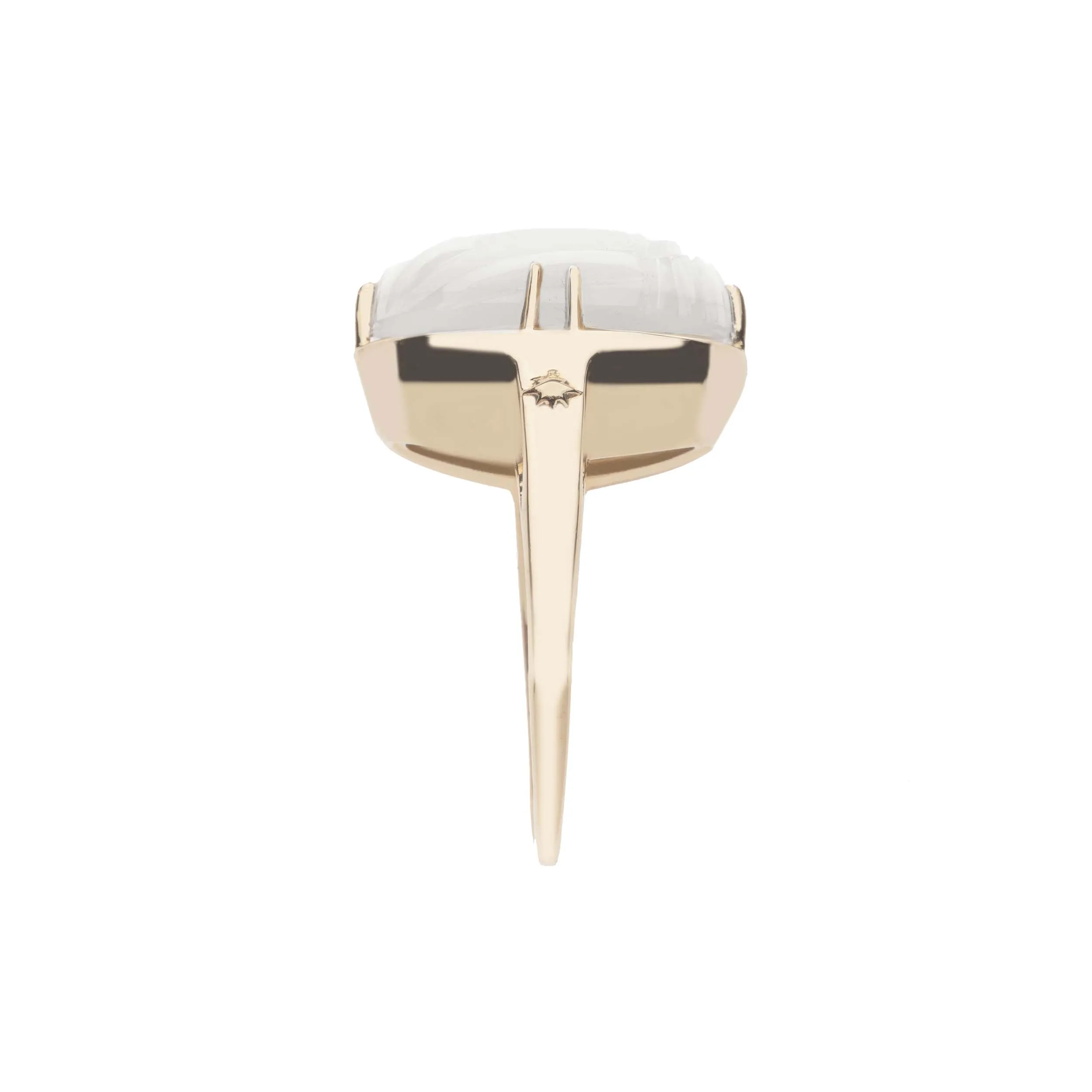 PROTECT Mother of Pearl Scarab Ring in 10k Gold