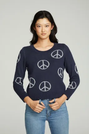 "All Over Peace" Intarsia Sweater