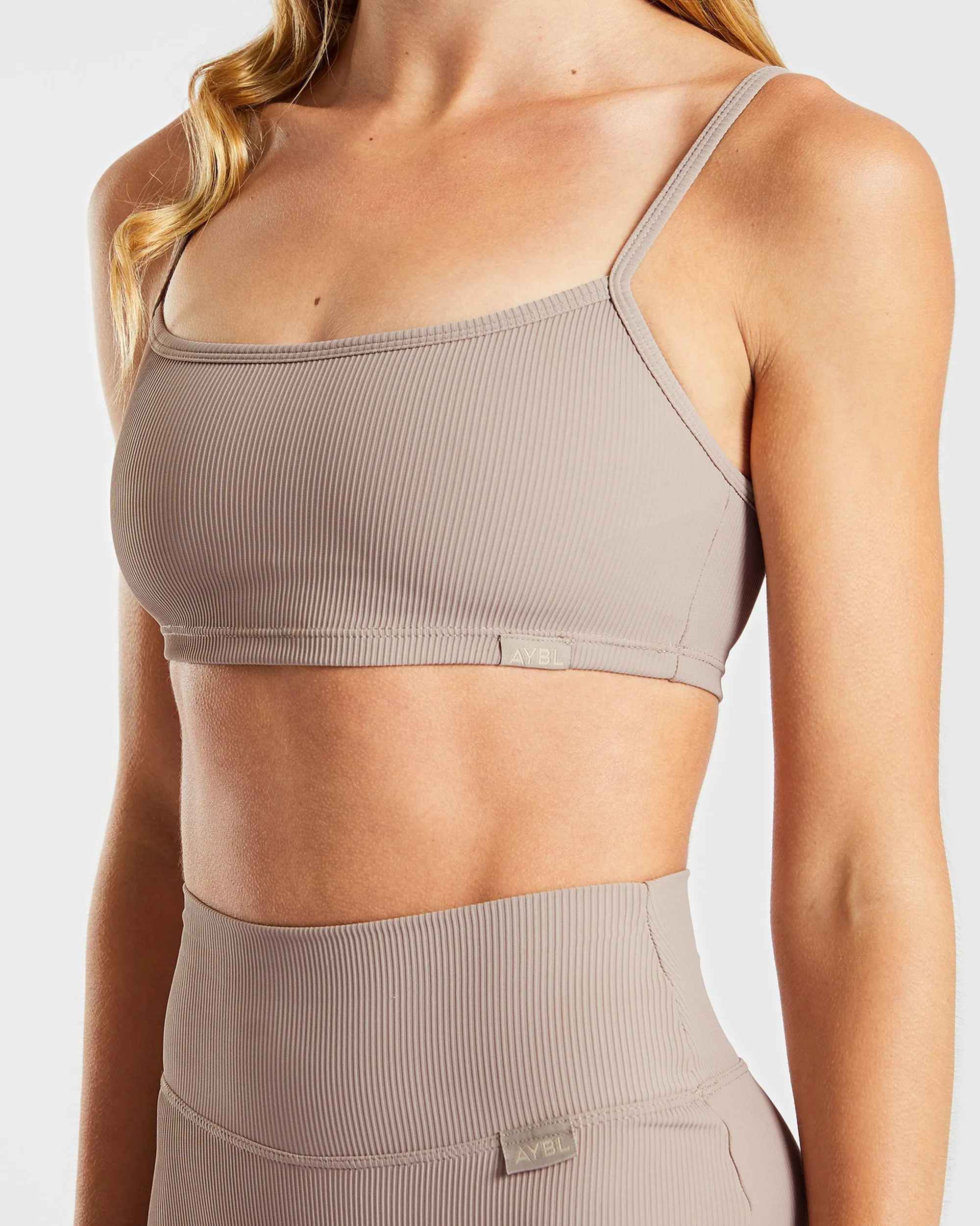 Sculpt Ribbed Bralet - Taupe