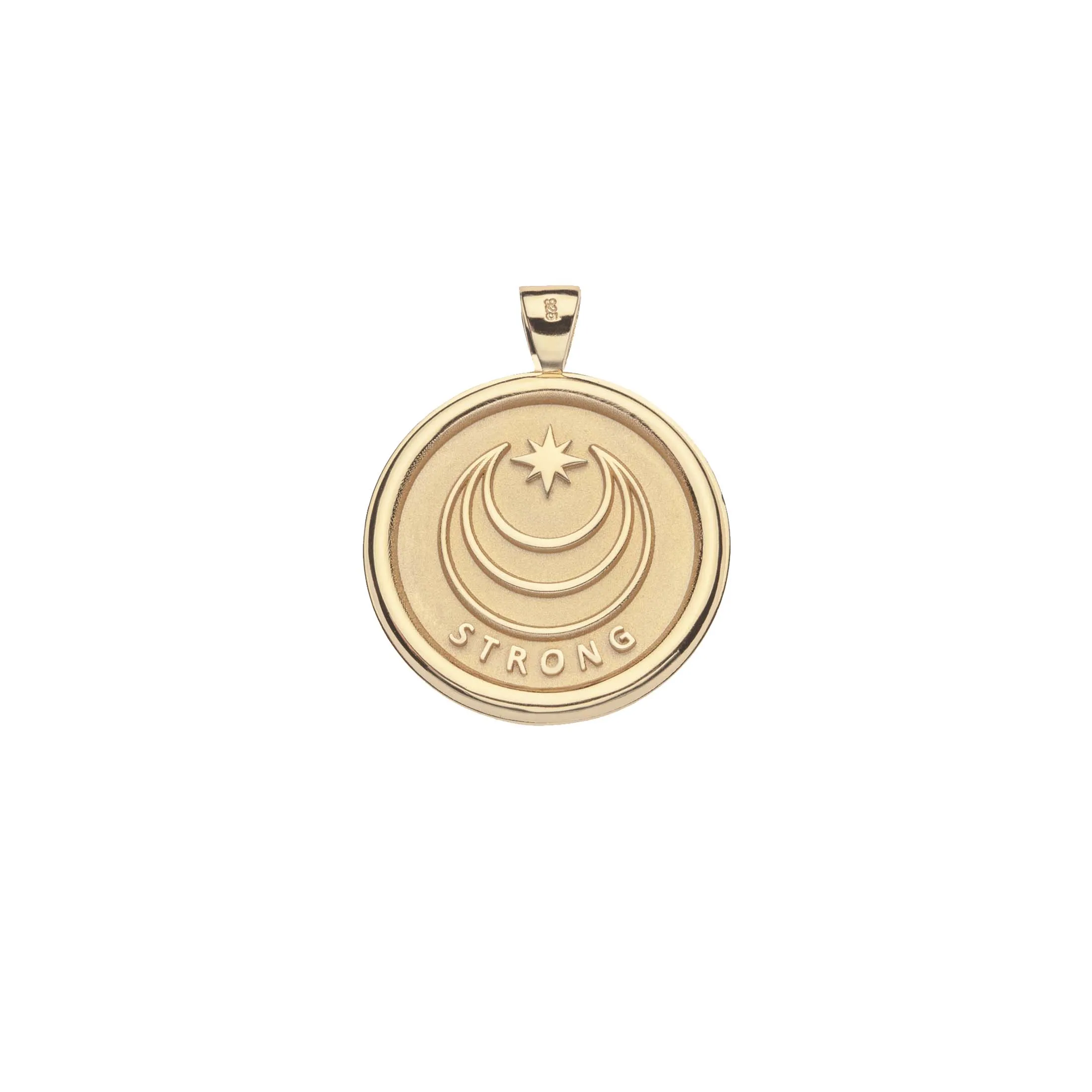 STRONG JW Small Pendant Coin in Solid Gold (Rising Sun)