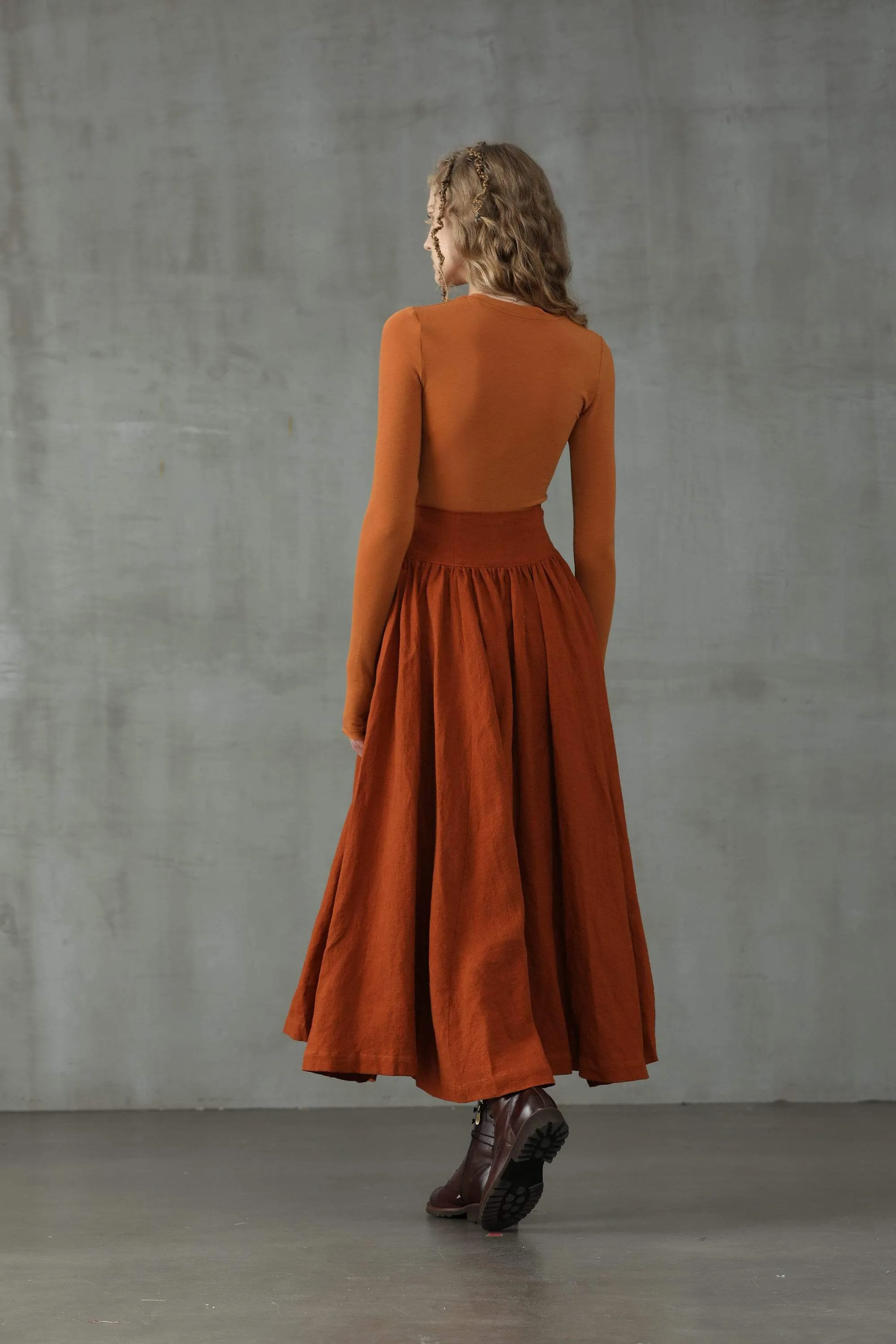 Tea Dance 5 | Lace-up Maxi Linen Skirt